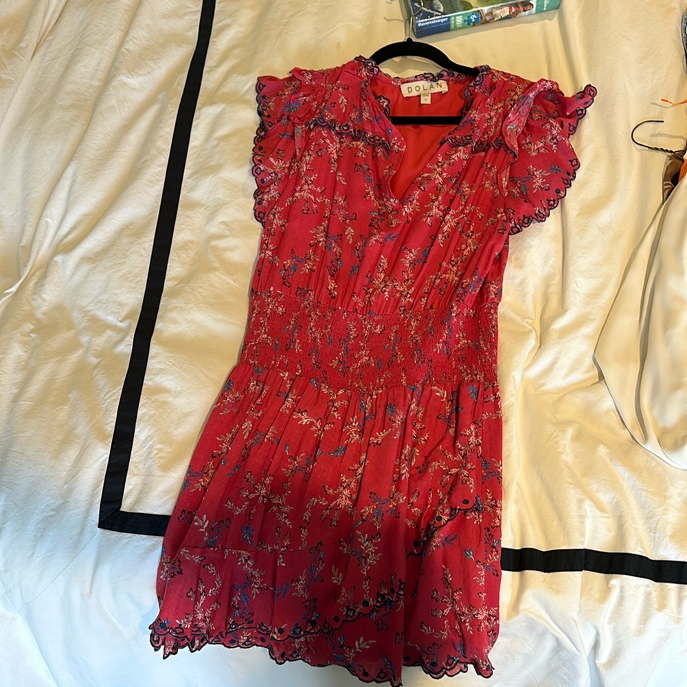 Dolan size medium, mini dress with smocked waist floral print